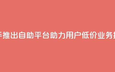 快手推出自助平台 助力用户低价业务操作 第1张 快手推出自助平台 助力用户低价业务操作 第1张