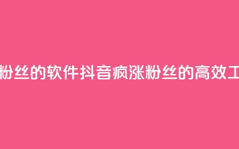 抖音快速增长粉丝的软件 - 抖音疯涨粉丝的高效工具揭秘! 第1张 抖音快速增长粉丝的软件 - 抖音疯涨粉丝的高效工具揭秘! 第1张