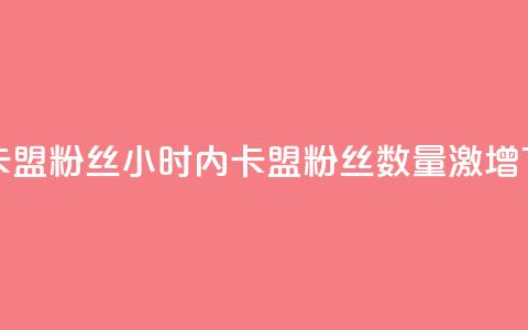 24小时卡盟粉丝(24小时内卡盟粉丝数量激增) 第1张 24小时卡盟粉丝(24小时内卡盟粉丝数量激增) 第1张