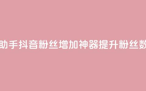 抖音粉丝增加助手(抖音粉丝增加神器：提升粉丝数量的最佳助手)  第1张