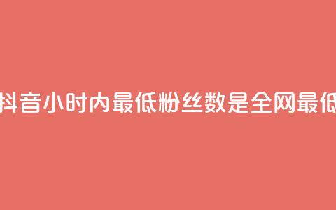 抖音24小时内最低粉丝数是全网最低  第1张