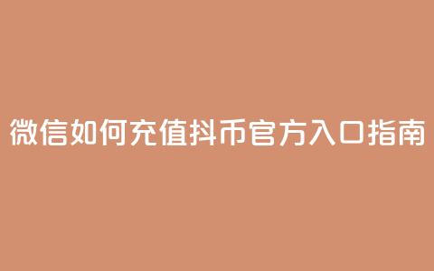 微信如何充值抖币官方入口指南  第1张