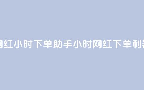 网红24小时下单助手(24小时网红下单利器)  第1张