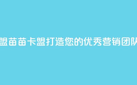 苗苗卡盟 - 苗苗卡盟-打造您的优秀营销团队! 第1张 苗苗卡盟 - 苗苗卡盟-打造您的优秀营销团队! 第1张