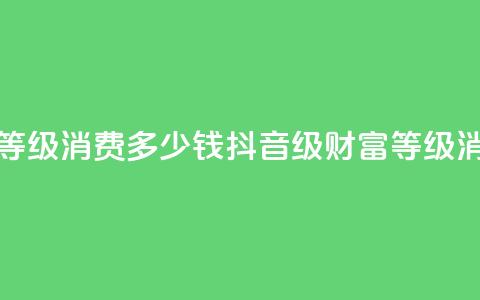 抖音24级财富等级消费多少钱(抖音24级财富等级消费费用详解) 第1张 抖音24级财富等级消费多少钱(抖音24级财富等级消费费用详解) 第1张