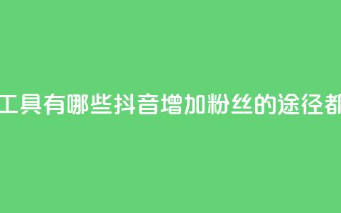 抖音涨粉丝的工具有哪些 - 抖音增加粉丝的途径都有哪些？!  第1张