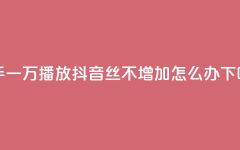 快手一万播放 - 抖音丝不增加怎么办 第1张 快手一万播放 - 抖音丝不增加怎么办 第1张