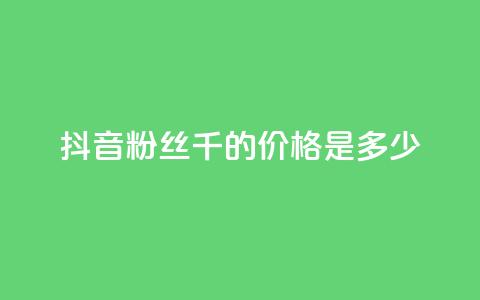 抖音粉丝1千的价格是多少？  第1张