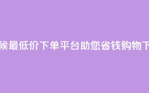 全天候最低价下单平台助您省钱购物 第1张 全天候最低价下单平台助您省钱购物 第1张