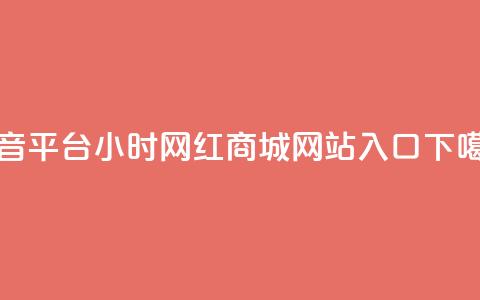 抖音平台24小时 - 网红商城网站入口  第1张