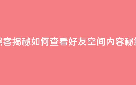 黑客揭秘如何查看好友QQ空间内容秘籍  第1张