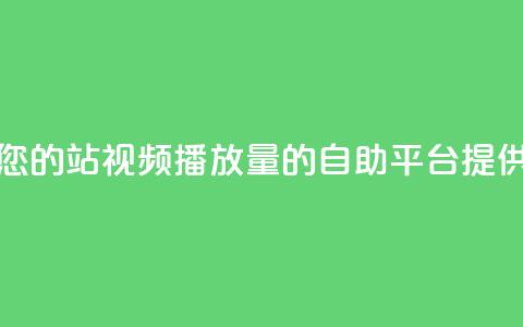 b站播放量自助平台 - 提升您的B站视频播放量的自助平台：提供高效方法和工具！~  第1张