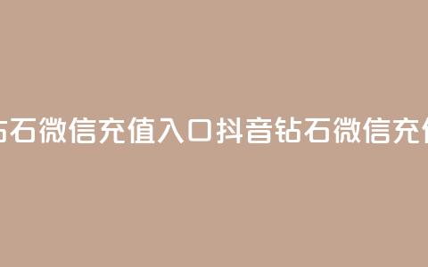 抖音钻石微信充值入口(抖音钻石微信充值通道) 第1张 抖音钻石微信充值入口(抖音钻石微信充值通道) 第1张