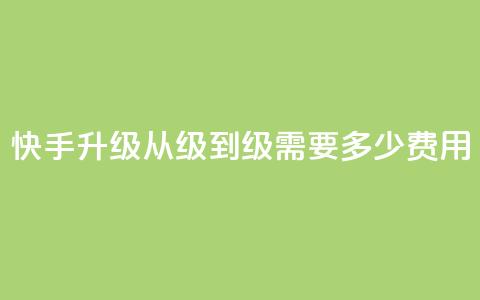 快手升级从1级到45级需要多少费用  第1张 快手升级从1级到45级需要多少费用  第1张