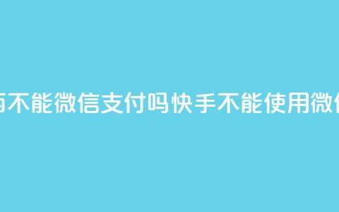 快手买东西不能微信支付吗(快手不能使用微信支付购物) 第1张 快手买东西不能微信支付吗(快手不能使用微信支付购物) 第1张