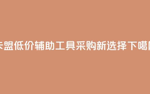 卡盟低价辅助工具采购新选择 第1张 卡盟低价辅助工具采购新选择 第1张