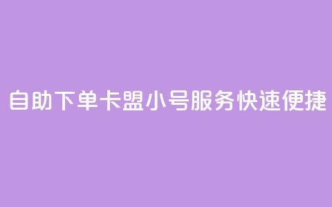 自助下单卡盟小号服务快速便捷 第1张 自助下单卡盟小号服务快速便捷 第1张