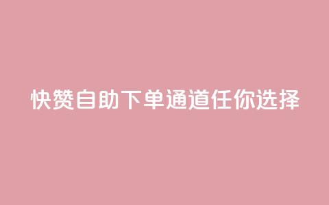 快赞自助下单通道任你选择 第1张 快赞自助下单通道任你选择 第1张