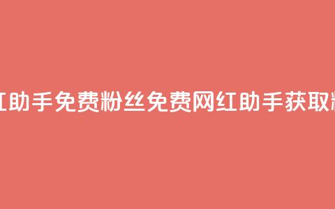 网红助手免费粉丝(免费网红助手获取粉丝) 第1张 网红助手免费粉丝(免费网红助手获取粉丝) 第1张