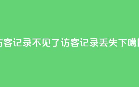 qq访客记录不见了(QQ访客记录丢失)  第1张