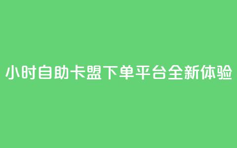 24小时自助卡盟下单平台全新体验  第1张