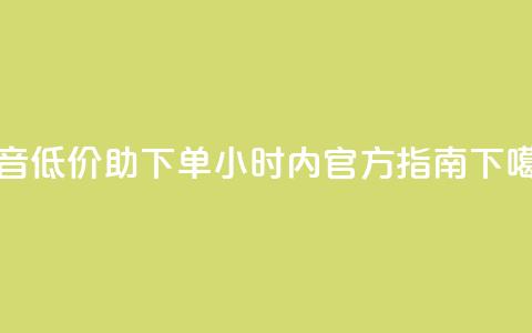 抖音低价助下单24小时内官方指南 第1张 抖音低价助下单24小时内官方指南 第1张