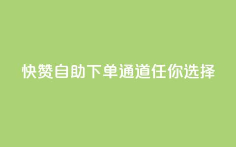 快赞自助下单通道任你选择  第1张 快赞自助下单通道任你选择  第1张