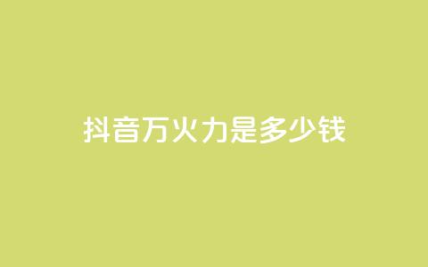 抖音4万火力是多少钱 - 抖音4万火力价格揭密:惊人的性价比等你来揭开!~ 第1张 抖音4万火力是多少钱 - 抖音4万火力价格揭密:惊人的性价比等你来揭开!~ 第1张