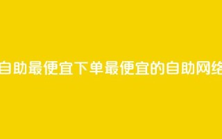 子潇网络自助最便宜下单(最便宜的自助网络下单平台)