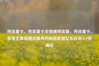 纯流量卡，纯流量卡全国通用流量，纯流量卡，享受无限制通信服务的秘密武器亿乐社区SUP货源站