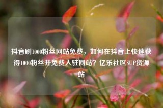抖音刷1000粉丝网站免费，如何在抖音上快速获得1000粉丝并免费入驻网站？亿乐社区SUP货源站