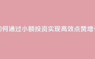 如何通过小额投资实现高效点赞增长