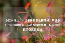 小红书粉丝，小红书粉丝怎么移除掉，解锁小红书的神秘密码，与百万粉丝共舞！亿乐社区低价自营货源站