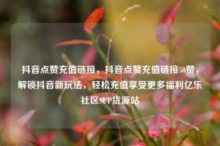抖音点赞充值链接，抖音点赞充值链接50赞，解锁抖音新玩法，轻松充值享受更多福利亿乐社区SUP货源站