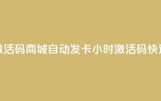 24小时激活码商城自动发卡(24小时激活码快速发卡)