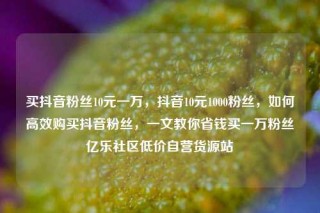 买抖音粉丝10元一万，抖音10元1000粉丝，如何高效购买抖音粉丝，一文教你省钱买一万粉丝亿乐社区低价自营货源站