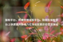涨粉平台，哔哩哔哩涨粉平台，如何在涨粉平台上快速提升影响力亿乐社区低价自营货源站