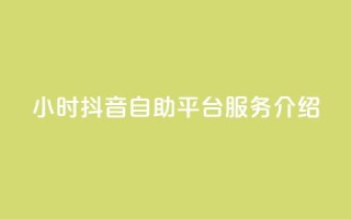24小时抖音自助平台服务介绍