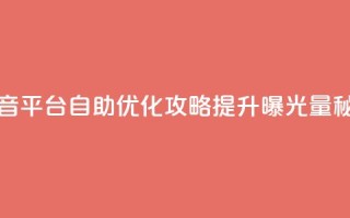 抖音平台自助 - 抖音平台自助优化攻略：提升曝光量，秘诀大揭秘！~