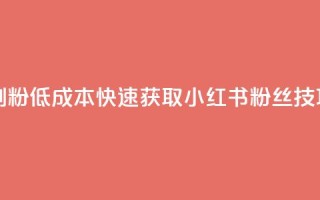 1元小红书秒刷1000粉 - 低成本快速获取小红书粉丝技巧揭秘。