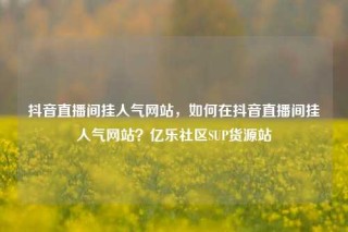 抖音直播间挂人气网站，如何在抖音直播间挂人气网站？亿乐社区SUP货源站