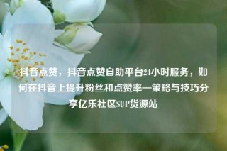 抖音点赞，抖音点赞自助平台24小时服务，如何在抖音上提升粉丝和点赞率—策略与技巧分享亿乐社区SUP货源站