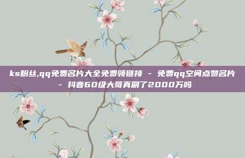 ks粉丝,qq免费名片大全免费领链接 - 免费qq空间点赞名片 抖音60级大哥真刷了2000万吗  第1张