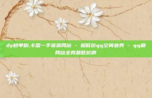 dy秒单粉,卡盟一手货源网站 - 超低价qq空间业务 qq刷网站全网最低价啊  第1张