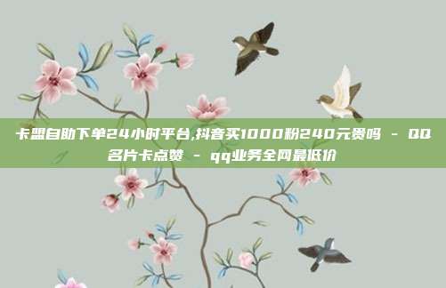 卡盟自助下单24小时平台,抖音买1000粉240元贵吗 - QQ名片卡点赞 qq业务全网最低价  第1张