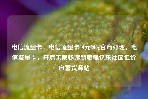电信流量卡，电信流量卡19元200g官方办理	，电信流量卡，开启无限畅游新旅程亿乐社区低价自营货源站  第1张