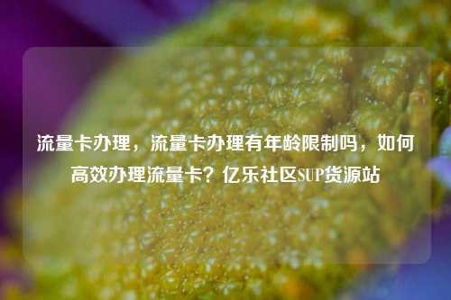 流量卡办理	，流量卡办理有年龄限制吗，如何高效办理流量卡？亿乐社区SUP货源站  第1张