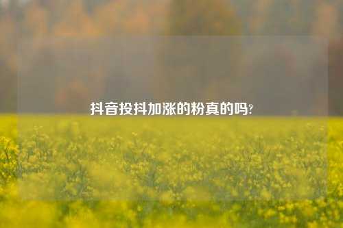 抖音投抖加涨的粉真的吗?  第1张