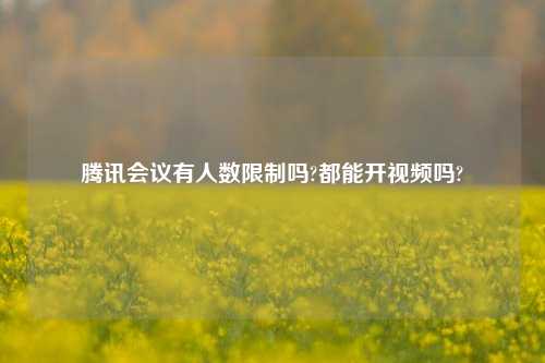 腾讯会议有人数限制吗?都能开视频吗?  第1张