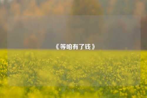 《等咱有了钱》  第1张